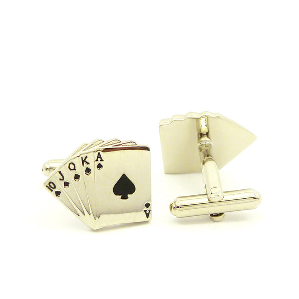 Wild Links - Silver Royal Flush Cufflinks