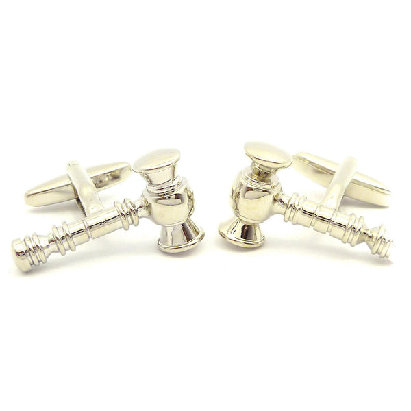 Wild Links - Silver Silver Gavel Cufflinks