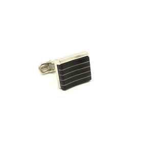 Wild Links - Silver Black Stripes Cufflinks