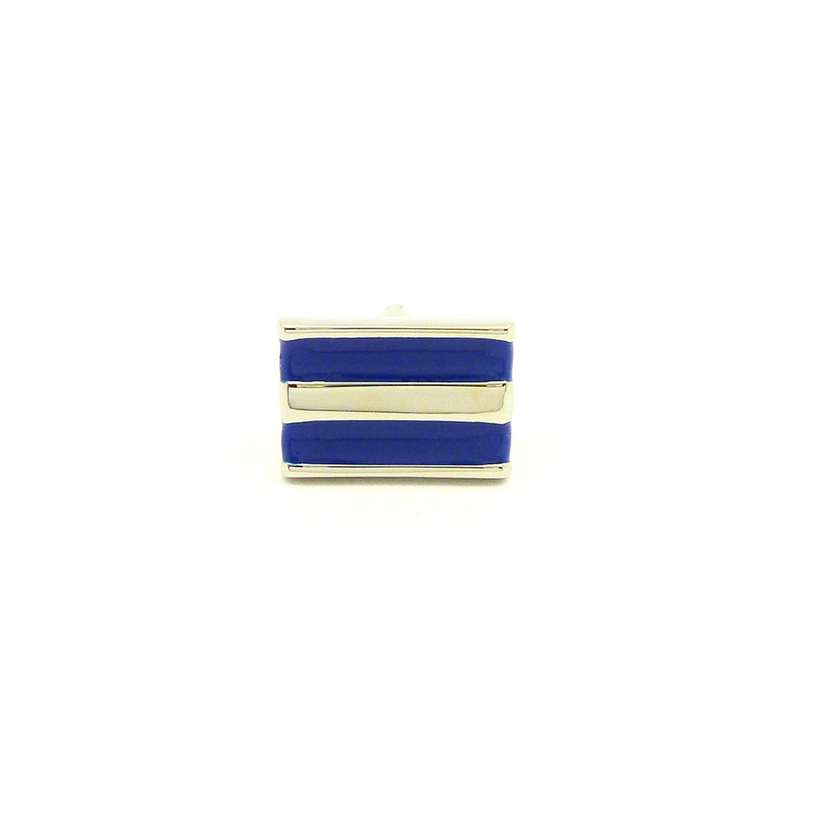 Wild Links - Silver Blue and White Stripes Cufflinks