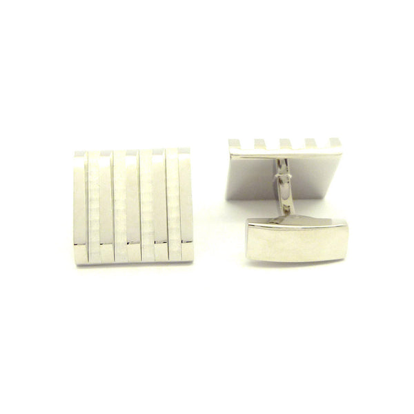 Wild Links - Silver Chunky Deep Grooved Cufflinks