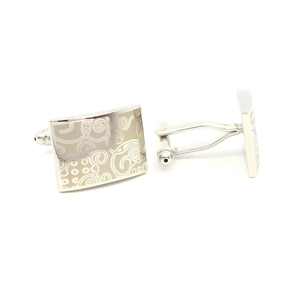 Wild Links - Silver Swirl Etchings Cufflinks