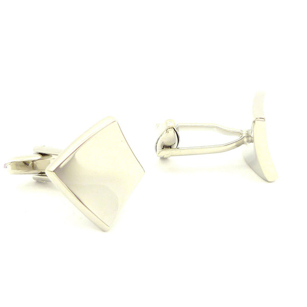 Wild Links - Silver Curved Diamond Cufflinks