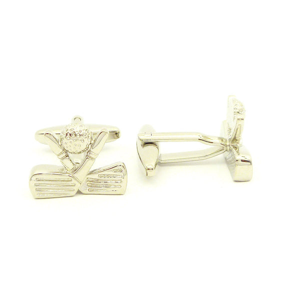 Wild Links - Silver Golf Clubs and Ball Cufflinks