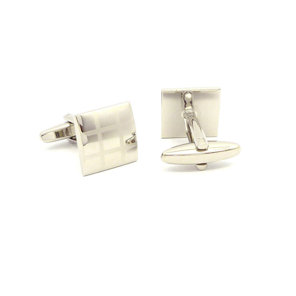 Wild Links - Silver Square Grid Cufflinks