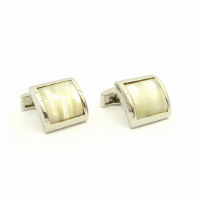 Wild Links - Silver Square Pearl Cufflinks