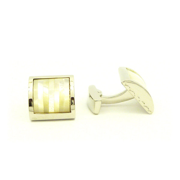 Wild Links - Silver Square Pearl Cufflinks