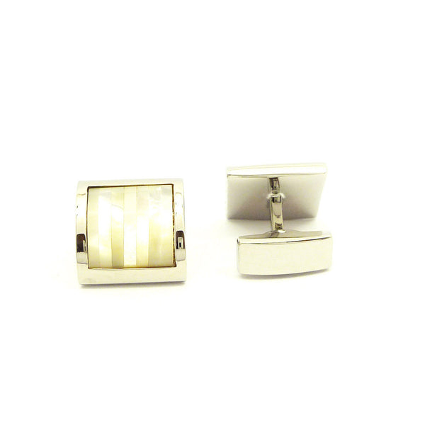 Wild Links - Silver Square Pearl Cufflinks