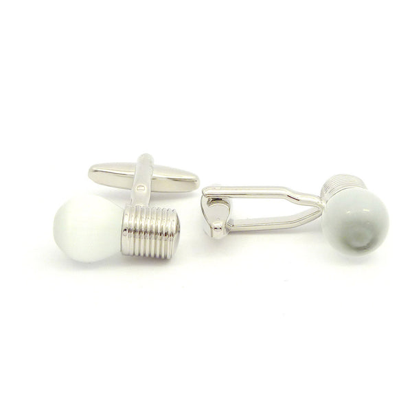 Wild Links - Silver Frosted Light Bulb Cufflinks