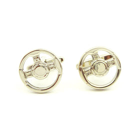 Wild Links - Silver Steering Wheel Cufflinks